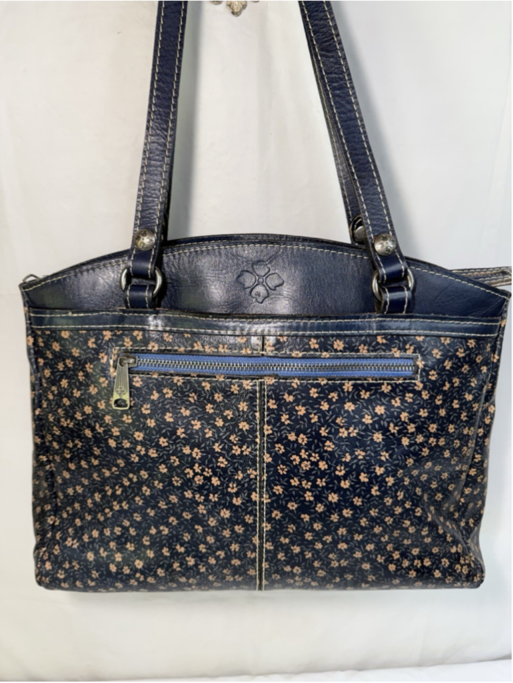 Patricia Nash POPPY Tote Shoulder Bag navy floral - Picture 3 of 16